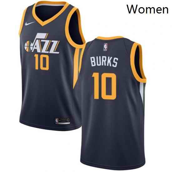 Womens Nike Utah Jazz 10 Alec Burks Swingman Navy Blue Road NBA Jersey Icon Edition